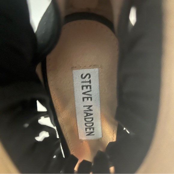 NEW Steve Madden Womens FRINGLY Black Suede Fringe Heels Sz 6.5 Back Zip… - Picture 6 of 9